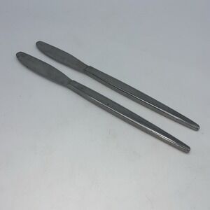 Astro Stainless Japan Set Of 2‎ Butter Dinner Knives MCM Square Handles 8"